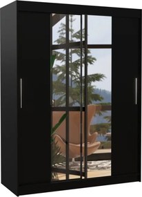 Dulap cu usi glisante si oglinda 150x200 cm, Iness, ADRK Furniture (Culoare: Alb)