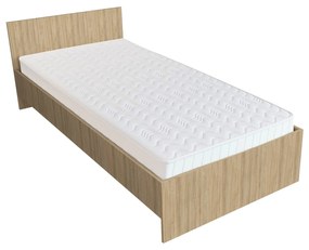 Pat Remi, 200 x 90 cm, saltea spuma inclusa, Stejar Sonoma