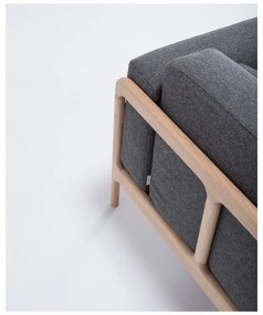 Fotoliu din lemn de stejar Gazzda Fawn, gri închis