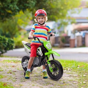 AIYAPLAY Motocicleta Electrică Copii pentru copii 3-6 ani cu 2 motoare, 2.4-5 km/h, 107x56x70 cm, verde | Aosom Romania