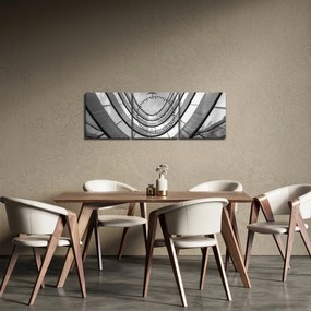 Tablou - Avionul deasupra clădirii (cu ceas) (90x30 cm)