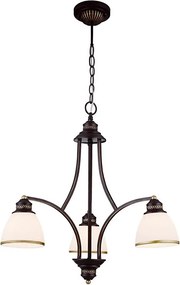 Lustră suspendată pe cablu CLAIR 3xE27/60W/230V, diam. 58 cm, finisaj bronz