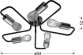 Lustră aplicată HERPE 5xE27/60W/230V