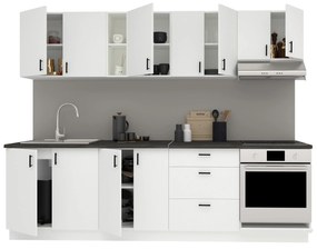 Set Bucatarie Karo V18, Alb, Blat Thermo 28 mm, L 260 cm