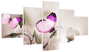 Tablou cu fluture (125x70 cm), în 40 de alte dimensiuni noi