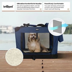 Leopet Cutie de transport pentru câini XL, 81,3 x 58 x 58 cm