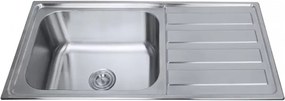 Chiuveta inox Inter Ceramic Tampico cu o cuva si picurator dreapta finisaj inox lucios 100x50 cm