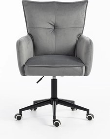 HR250K Scaun Catifea Grafit Bază Neagră