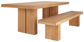 Set masa si banci din lemn Karla