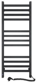 Radiator baie tip scară AVANGARD cu termostat, 459 W, 230 V, 120,6 cm, IP44, negru pr.