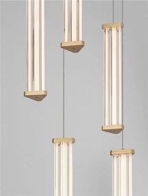 Lustra cu 5 pendule LED 3000K PHEME auriu periat
