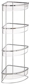 Etajera Baie Manta colt, otel cromat, 22.5 x 22.5 x H 78 cm