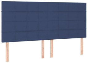 3116344 vidaXL Tăblii de pat, 4 buc, albastru, 80x5x78/88 cm, textil