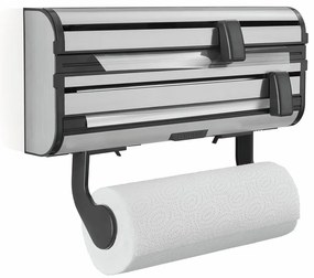 Dispenser pentru prosoape de bucătărie din hârtie și folie de aluminiu argintiu de montat pe perete din metal Parat Royal – LEIFHEIT