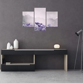 Tablou - Flori mov în munți (90x60 cm)