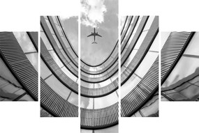 Tablou - Avionul deasupra clădirii (150x105 cm)