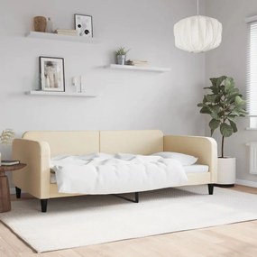 354042 vidaXL Cadru de pat, crem, 100 x 200 cm, material textil