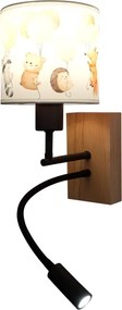 Brilagi - LED Flex. lampă BOBO WOOD 1xE27/25W/230V + LED/3W stejar/negru/alb/animal
