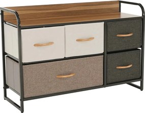 Comoda HAZEL TYP 4, bej/maro/negru, 80x29x79 cm