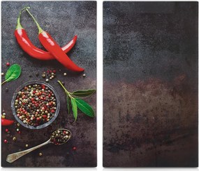 Plăci de sticlă pentru bucătărie PEPPERS, 2 bucăți, ZELLER, model 3