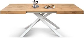 Masă Tifany BLAT RUSTIC - 95 cm / 90 cm / 77 - ALB