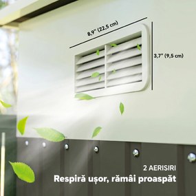Outsunny Magazie de Grădină cu Ușă Glisantă din Oțel Zincat Gri | Aosom Romania