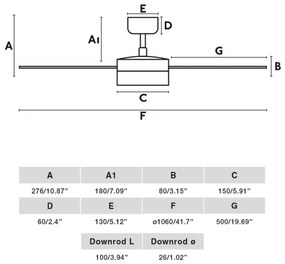 Ventilator LED dimabil FARO 34295WT-1TW RUDDER S 18W/230V alb/bej d. 106 cm WT + telecomandă