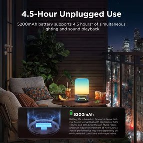 Govee - Lampă de masă LED RGBW reglabilă cu difuzor, 36W/12V, Wi‑Fi