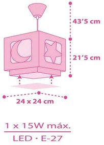 Dalber 63232S - Candelabru pentru copii MOON LIGHT 1xE27/60W/230V