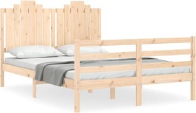 vidaXL Cadru de pat cu tăblie, 140x200 cm, lemn masiv