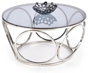 Masa de cafea Venus sticla fumurie/argintiu ø80/44 cm