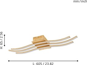 Eglo 97743 - Lustră LED aplicată MIRAFLORES 3xLED/8,6W/230V