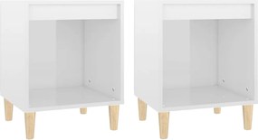 vidaXL Noptiere, 2 buc., alb extralucios, 40x35x50 cm