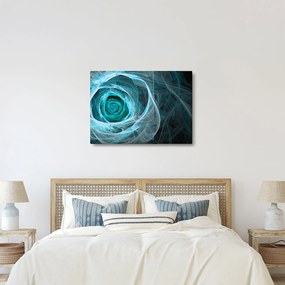 Tablou - Abstract trandafir albastru cu fundal negru (70x50 cm)