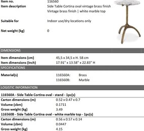 Masuta laterala design deosebit LUX Cortina oval