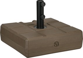 Outsunny Bază pentru Umbrelă de Grădină cu Mâner Încorporat și Duză Laterală, 49x49x36.5 cm, Maro | Aosom Romania