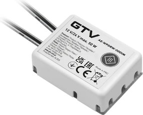 Întrerupător dimabil GTV pentru bandă LED, cu senzor și montaj ascuns sub blat, 50W, 12V, IP20 50 W, 12 V, 0.5 m, Alb