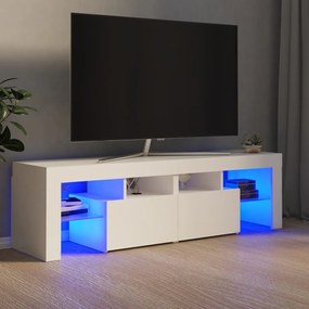 Comodă tv cu lumini led, alb, 140x35x40 cm