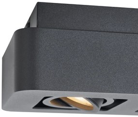 Spot rotund negru montat la suprafață cu 2 lumini, rotativ și înclinabil - Dox