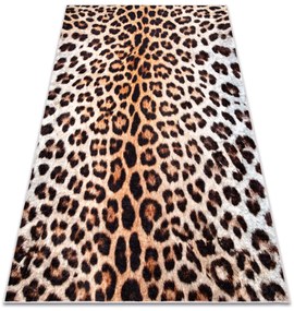 MIRO 51568.804 covor lavabil Model de leopard anti-alunecare - crem / maro