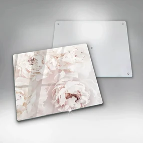 Tocător din sticlă Bujori pastel