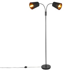 Lampa de podea moderna neagra cu 2 lumini - Carmen