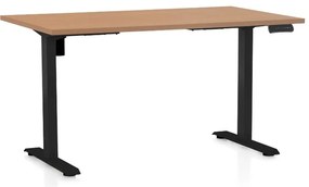 Masa inaltime reglabila OfficeTech B, 120 x 80 cm, bază neagră, fag