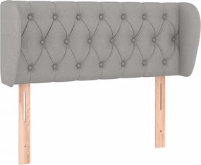 vidaXL Tăblie de pat cu aripioare gri deschis 93x23x78/88 cm textil