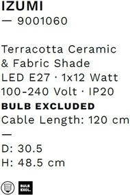 Veioza/Lampa de masa design decorativ, IZUMI, H 48cm