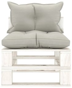 Set mobilier gradina din paleti, 7 piese, perne gri taupe, lemn taupe and white, 1