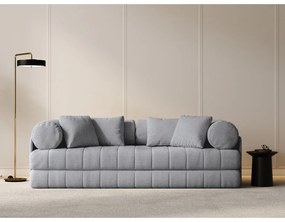 Canapea gri deschis extensibilă cu tapițerie din țesătură bouclé 206 cm Kemi – Cosmopolitan Design