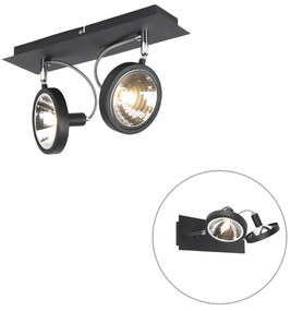 Spotlight de design negru cu 2 lumini reglabile - Nox