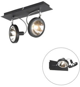 Spotlight de design negru cu 2 lumini reglabile - Nox