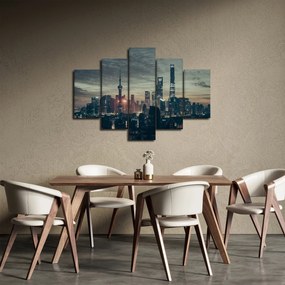 Tablou cu orașul în amurg (150x105 cm)